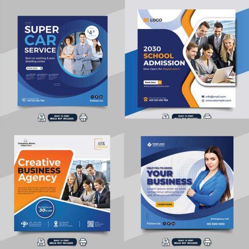 social media banner or post template bundles fully editable cover image.