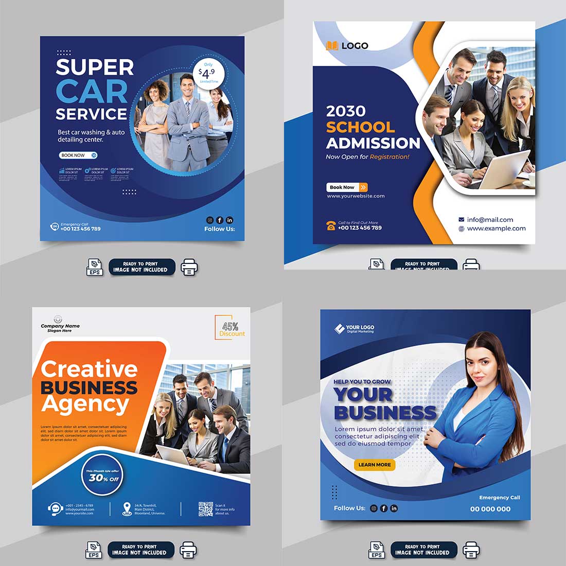 social media banner or post template bundles fully editable cover image.