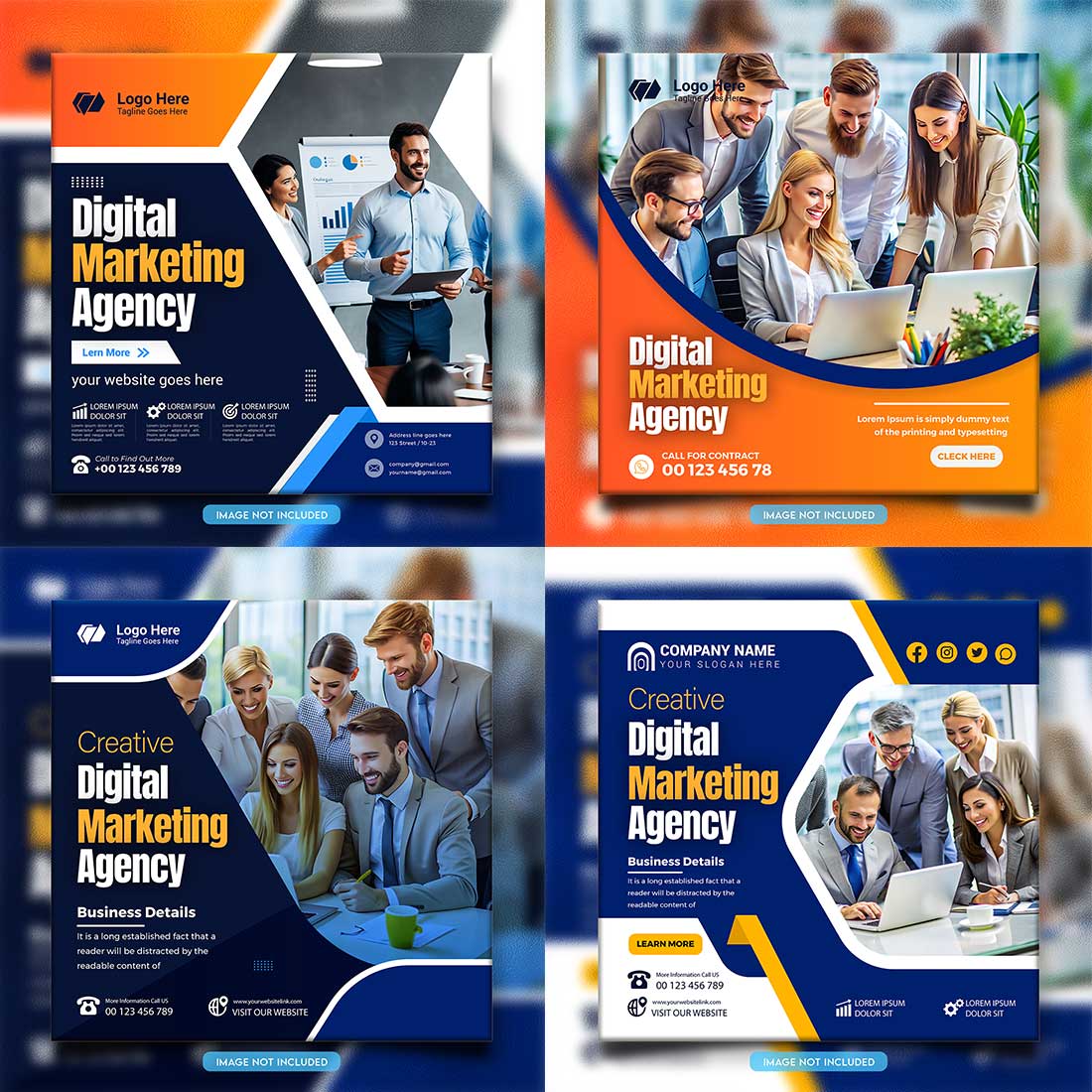 social media banner or post template bundles fully editable preview image.