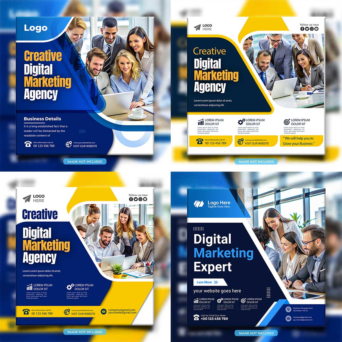 social media banner or post template bundles fully editable preview image.