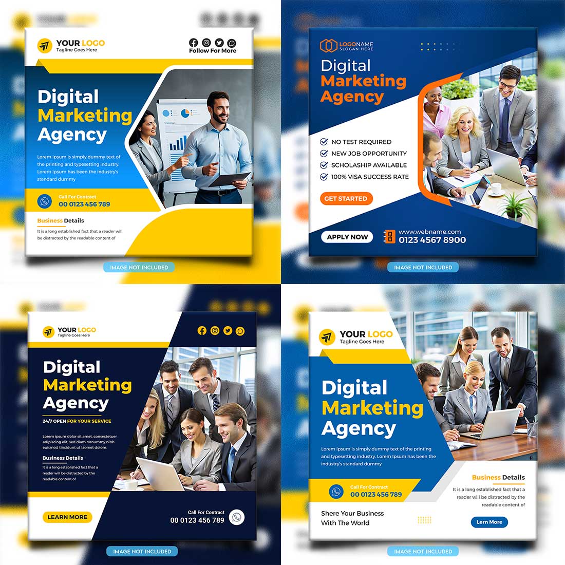 social media banner or post template bundles fully editable preview image.