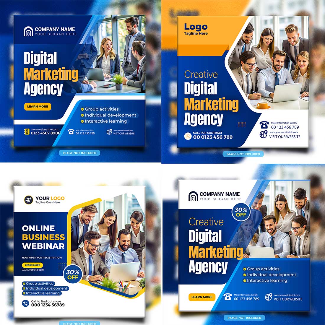 social media banner or post template bundles fully editable preview image.