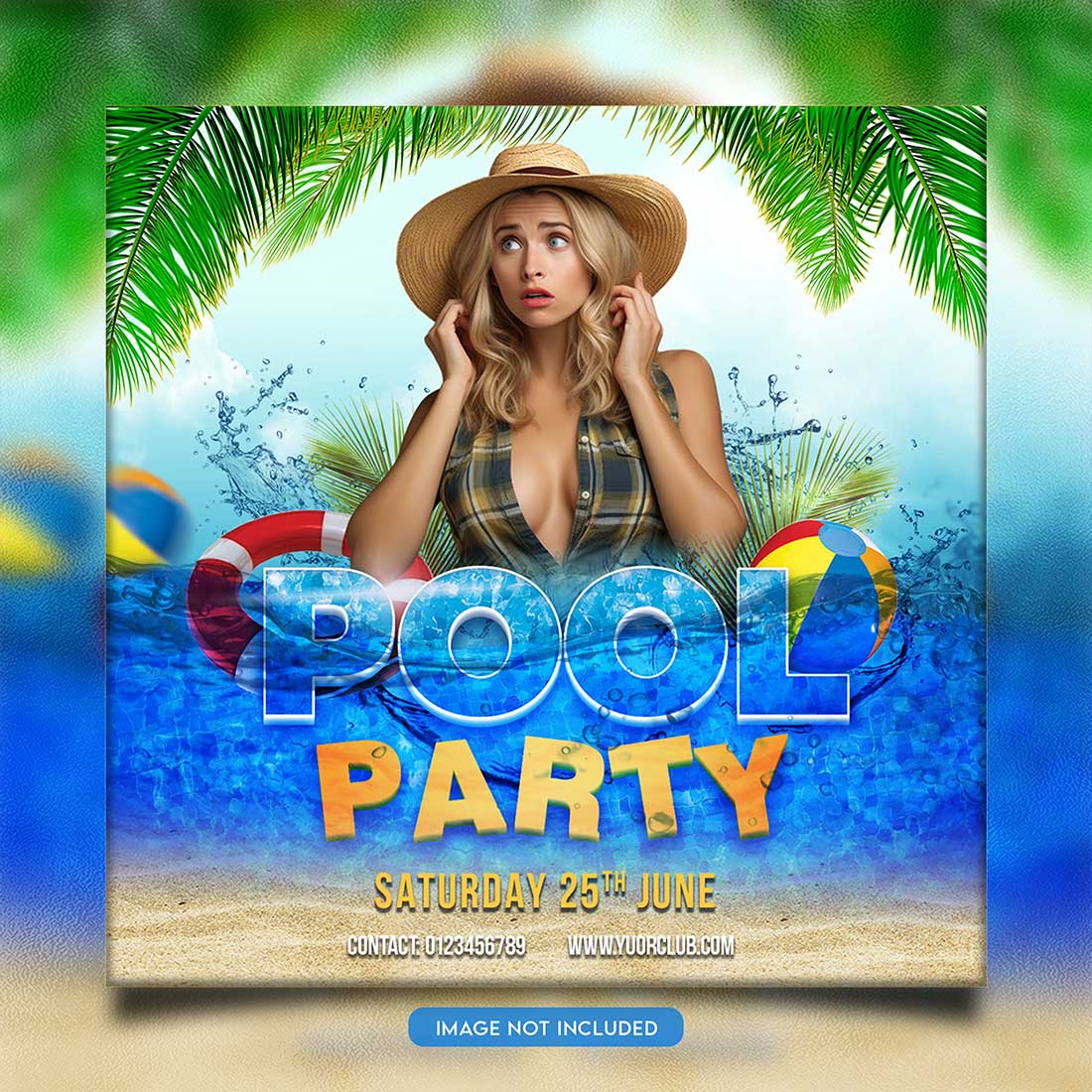 Premium Bundle Night dj party club flyer social media and Instagram post template preview image.