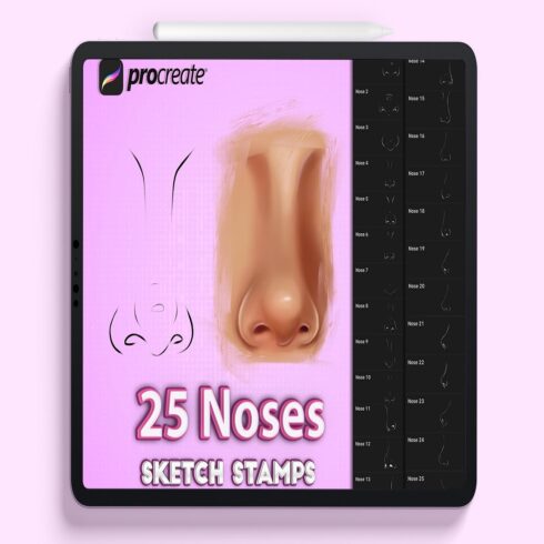 Procreate noses brushes, Procreate realistic nose stamps cover image.