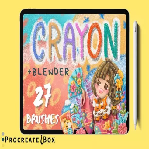 27 Crayon brushes with crayon blenders cover image.
