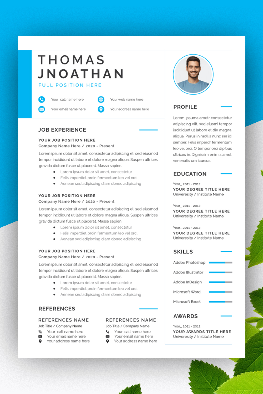 Modern Resume Elegant Minimalist pinterest preview image.