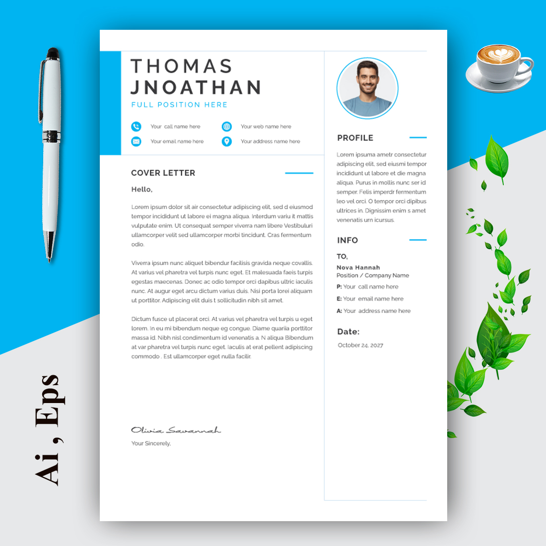 Modern Resume Elegant Minimalist preview image.