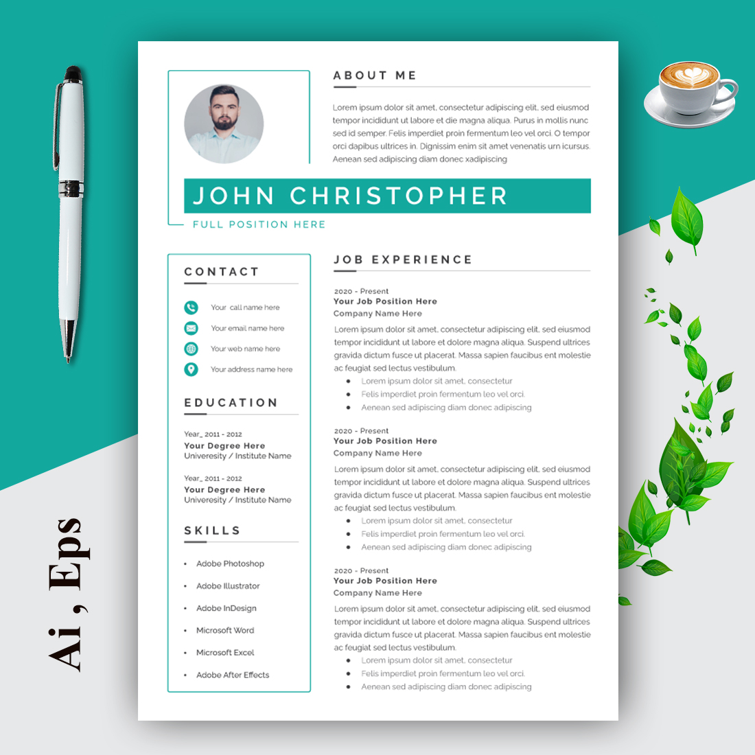 Simple Elegant Resume cover image.