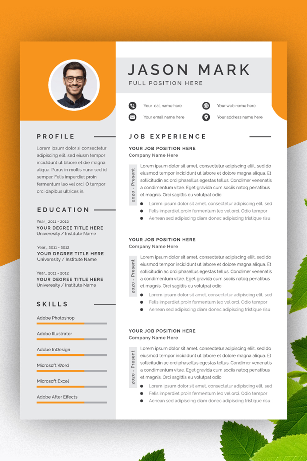Resume and Cover Letter Layout pinterest preview image.
