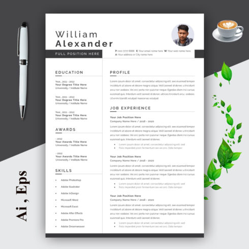 Simple Elegant Resume cover image.