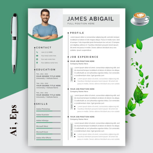 Resume Layout with Image Sidebar cover image.