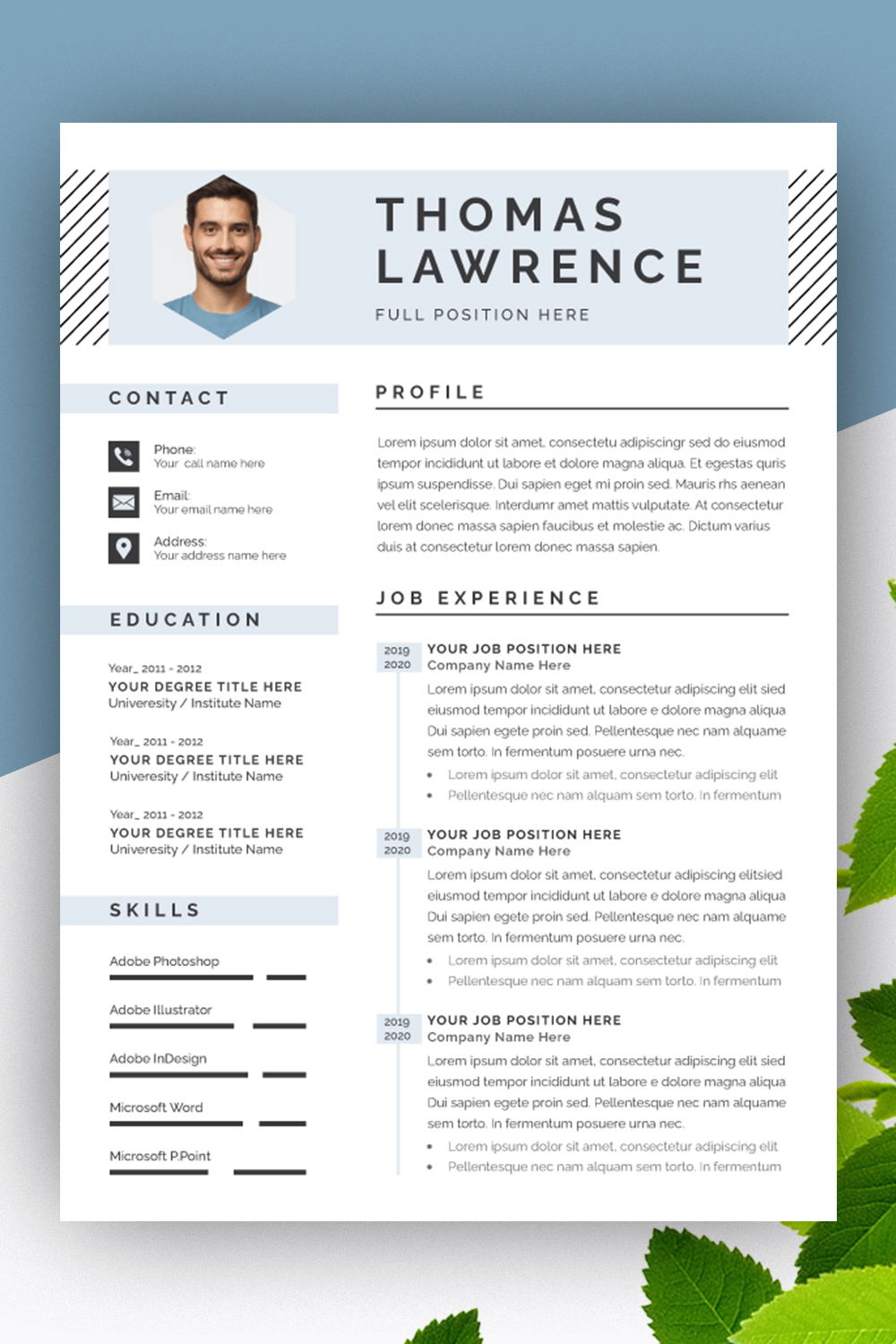 Resume and Cover Letter Layouts with Gray Line pinterest preview image.