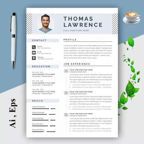 Resume and Cover Letter Layouts with Gray Line cover image.
