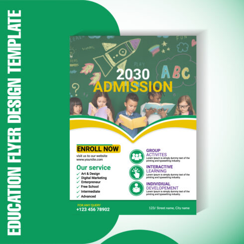Modern Education Flyer Vector Template | Editable AI & EPS Format for Schools, Coaching, Online Classes cover image.