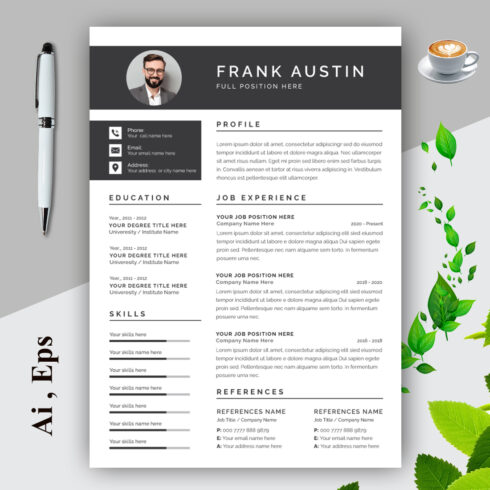 Resume Layout with Border cover image.
