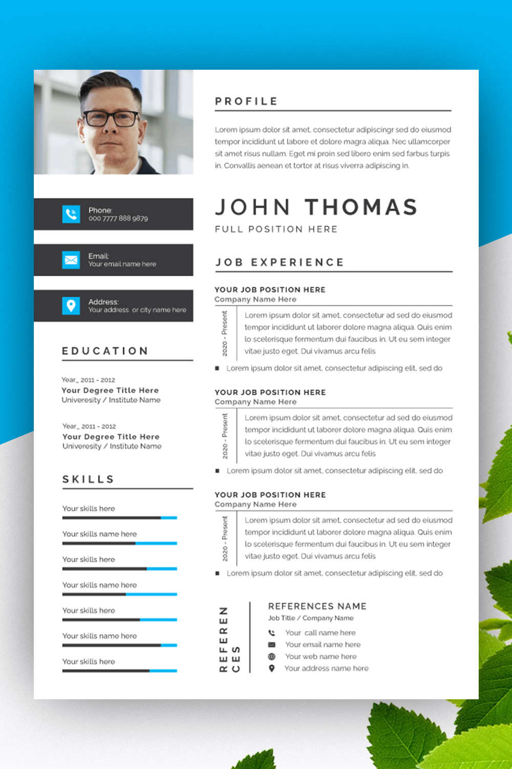 Creative Resume Layout Set Gray pinterest preview image.