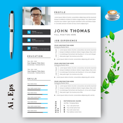 Creative Resume Layout Set Gray cover image.
