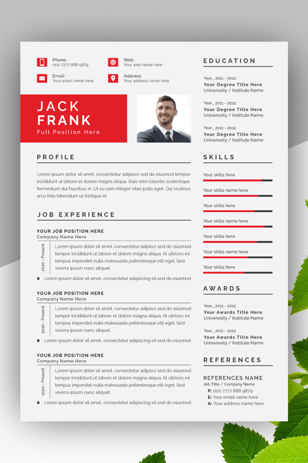 Resume and Cover Letter Layout with Rad pinterest preview image.
