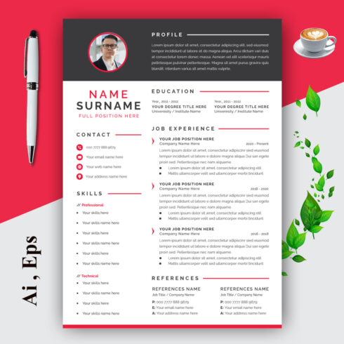 Professional Resume and Cover Letter Layout cover image.