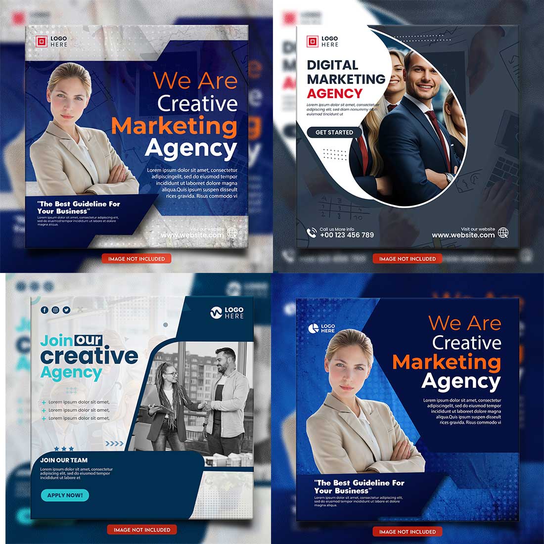 social media banner or post template bundles fully editable preview image.