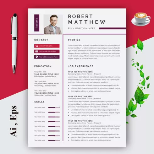 Resume and Cover Letter Layout Rad Line cover image.