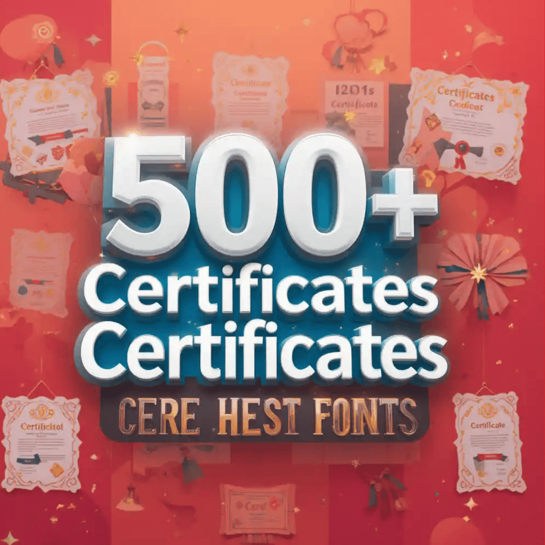 500+ Certificate Templates – Premium, Editable & Print-Ready Designs preview image.