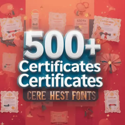 500+ Certificate Templates – Premium, Editable & Print-Ready Designs cover image.