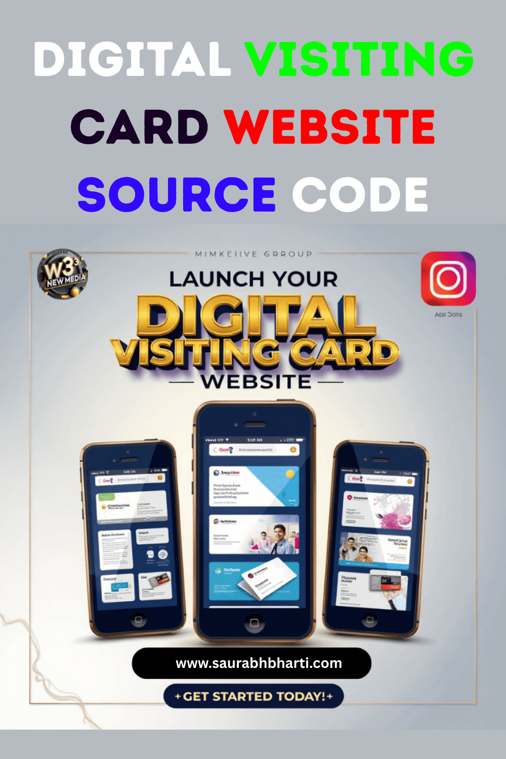 Digital Visiting Card Website Source Code – PHP, HTML, CSS | Mobile-Friendly vCard System, Source Code , pinterest preview image.
