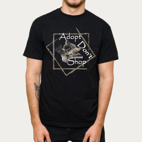 Adopt Don’t Shop t-shirt cover image.