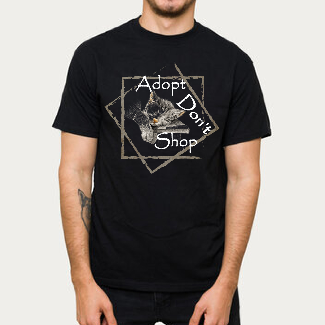 Adopt Don’t Shop t-shirt cover image.