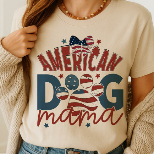 American Dog Mama 4th of July SVG PNG cover image.