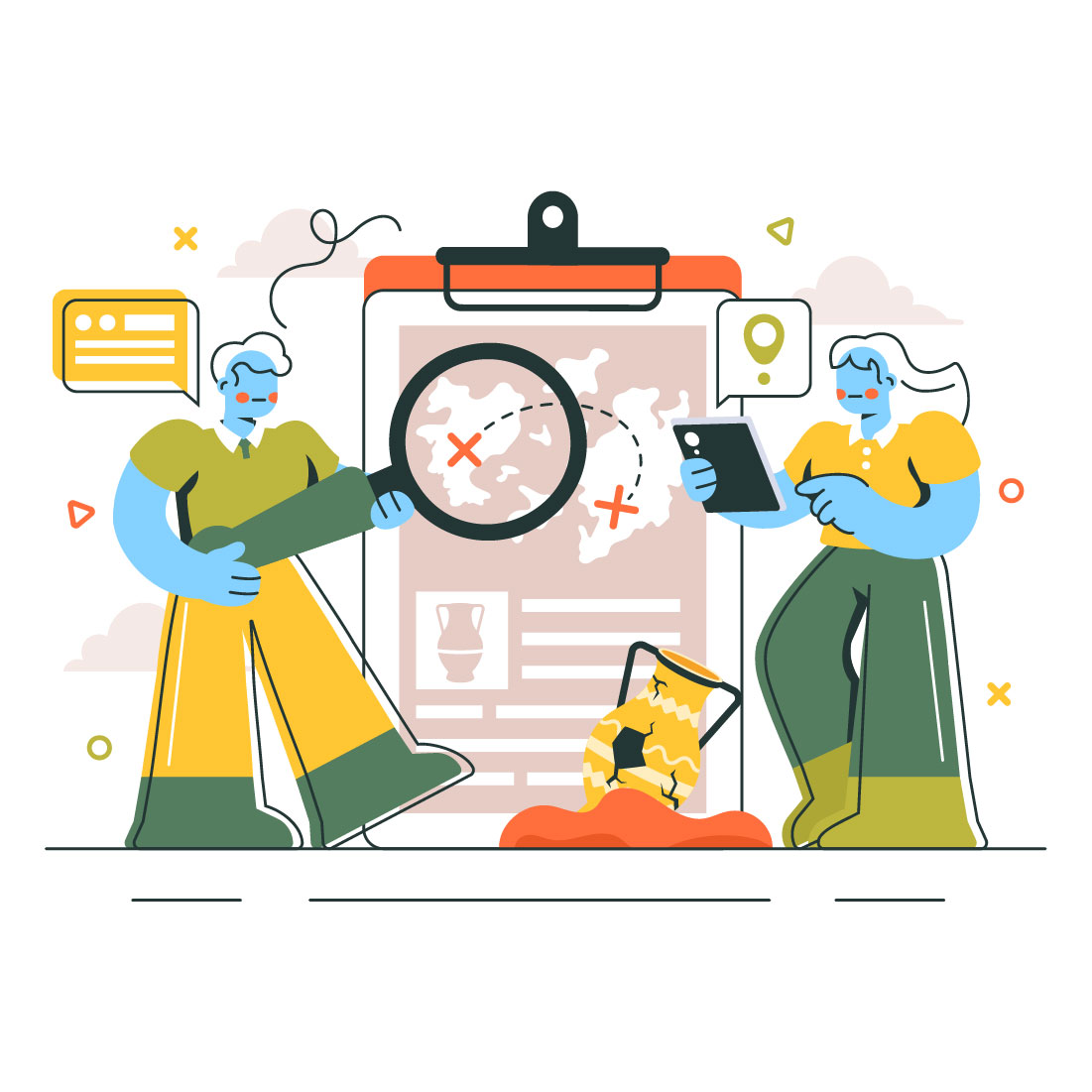 11 Archeology Vector Illustration preview image.