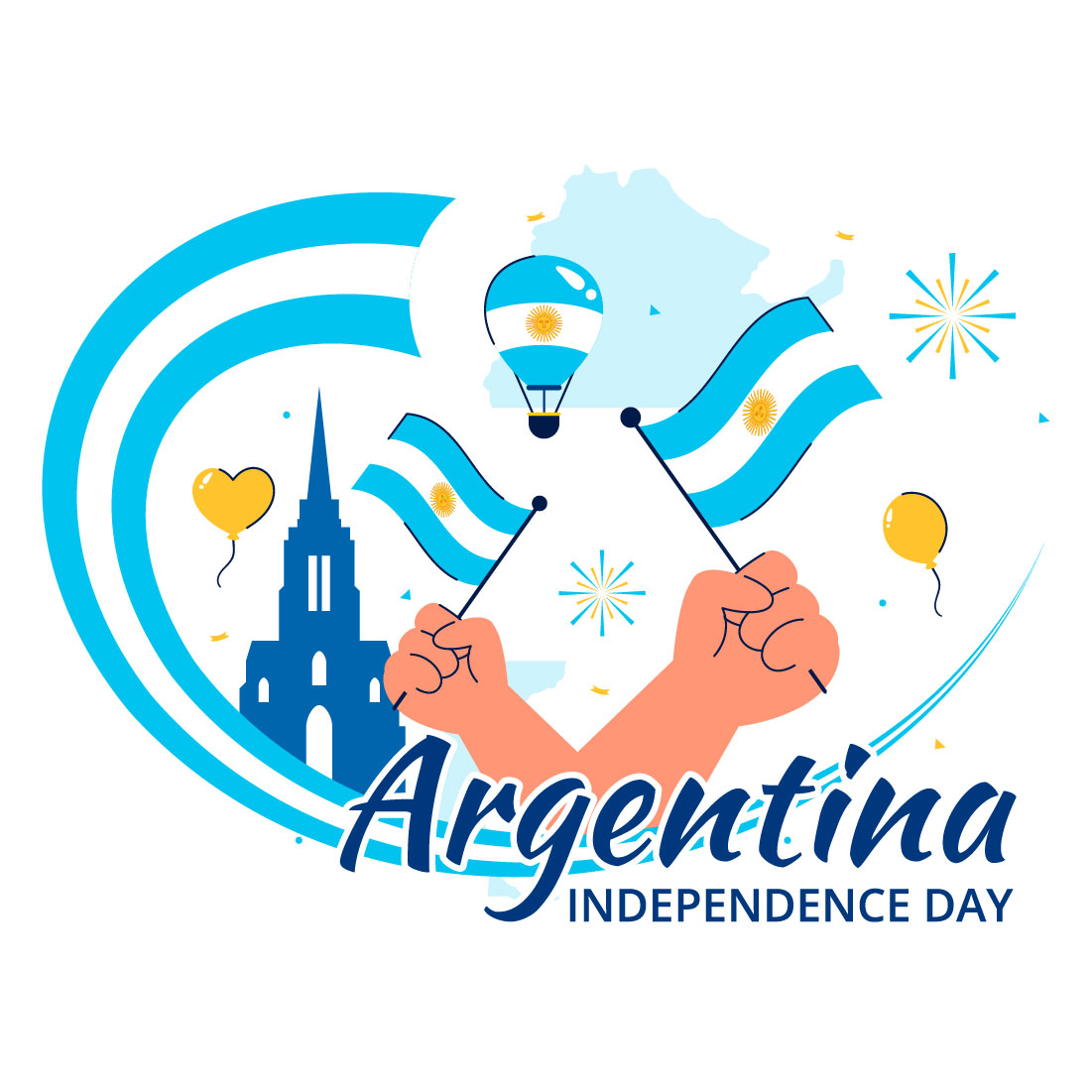10 Argentina Independence Day Illustration preview image.
