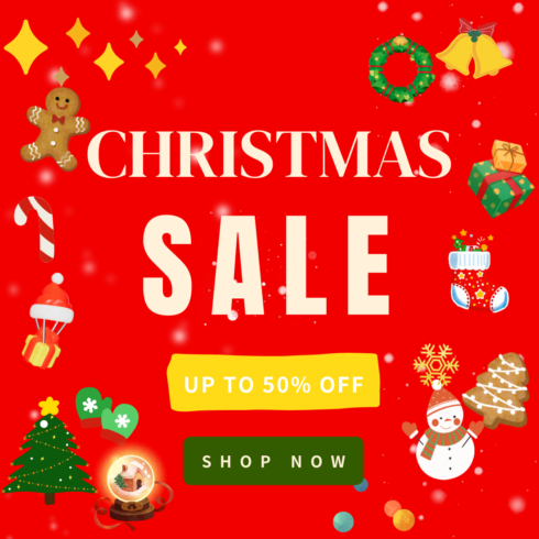 Christmas banner decoration template cover image.