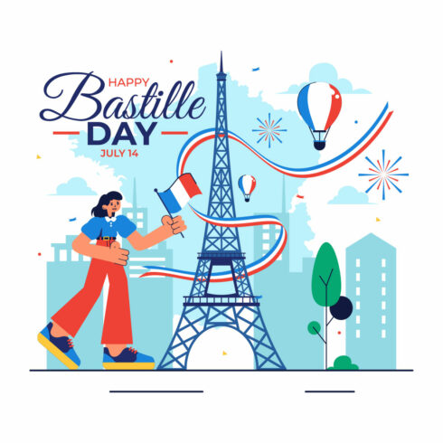 10 Happy Bastille Day Illustration cover image.