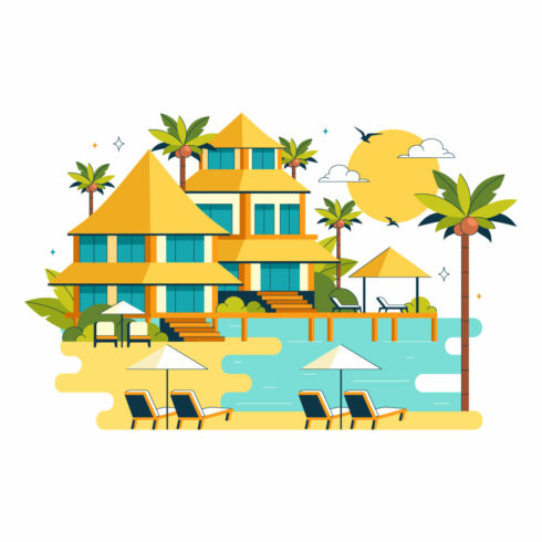 10 Beach Resort Illustration cover image.