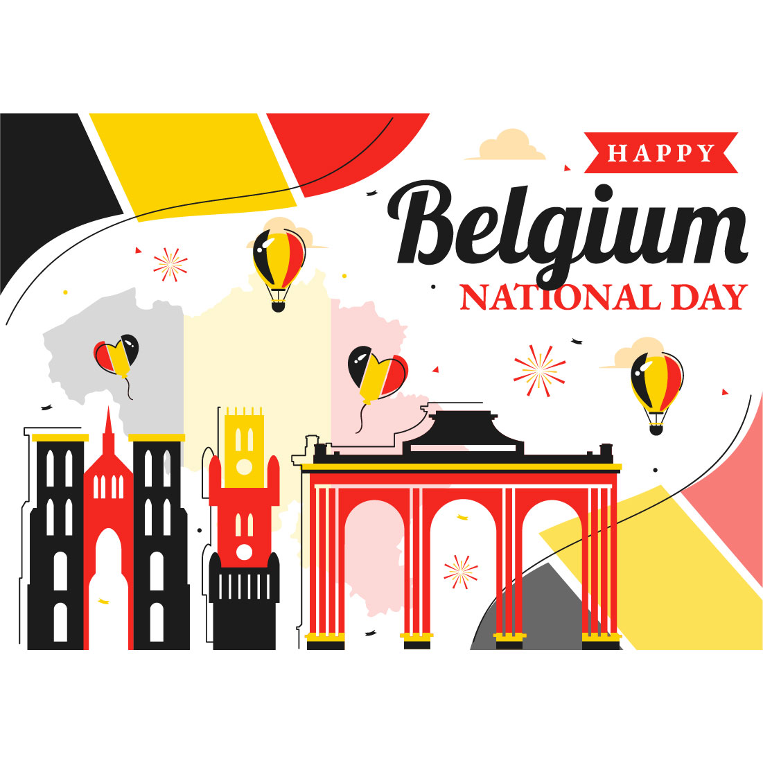 10 Belgium Independence Day Illustration preview image.