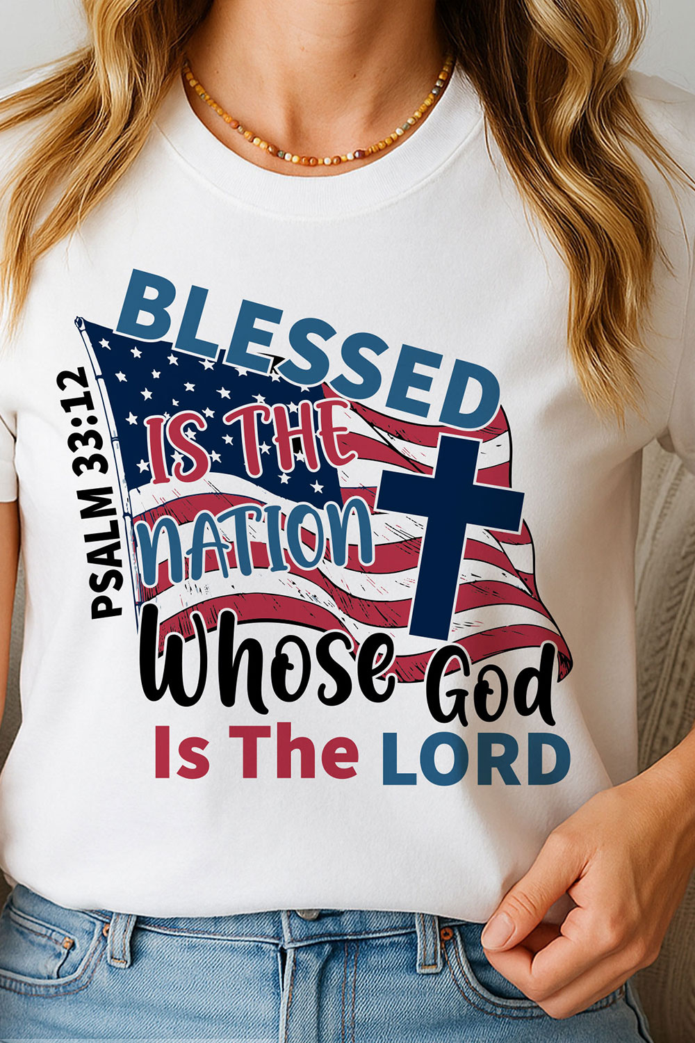 Blessed is the Nation Whose God SVG PNG pinterest preview image.