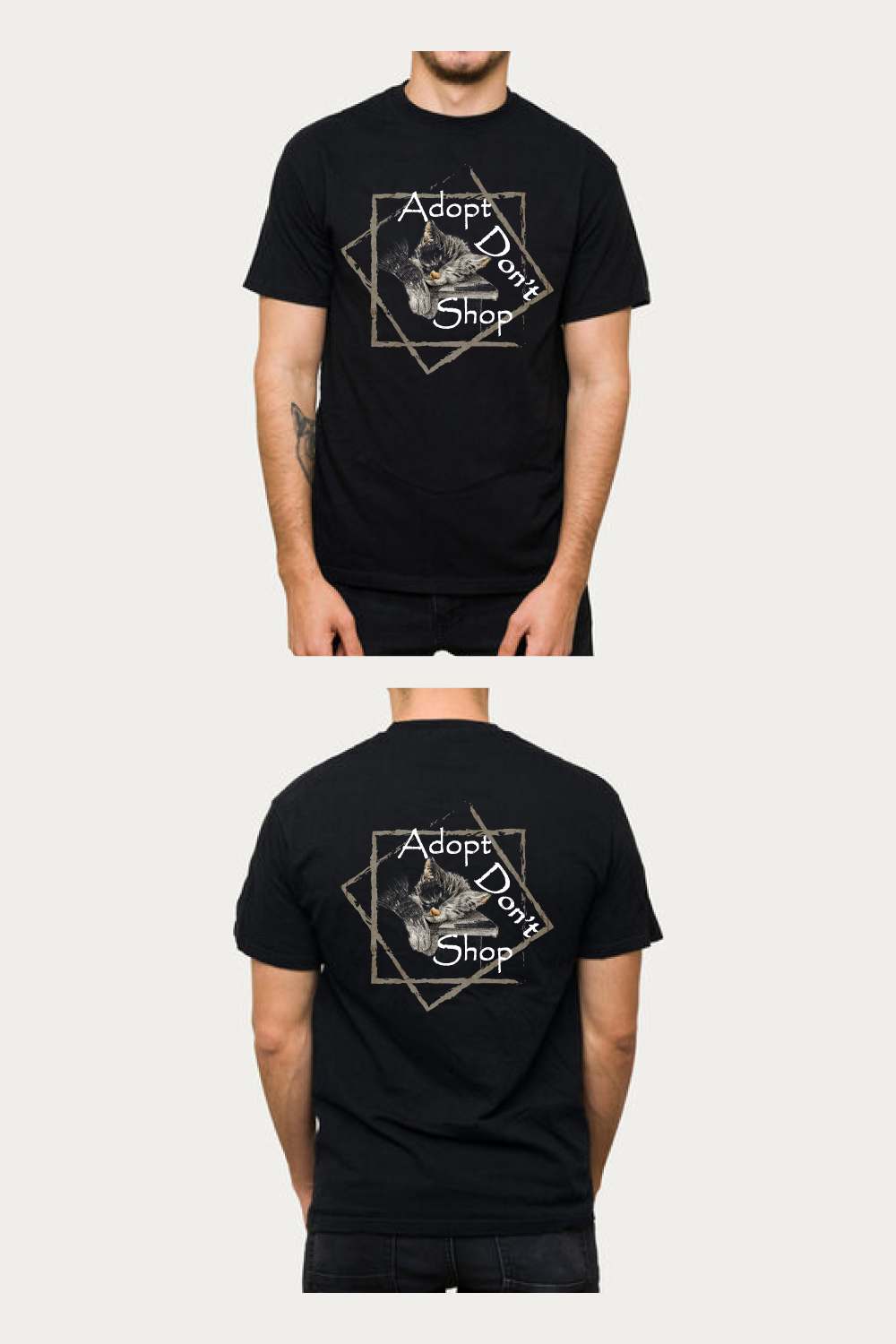 Born to Nap with My Cat t-shirt design pinterest preview image.