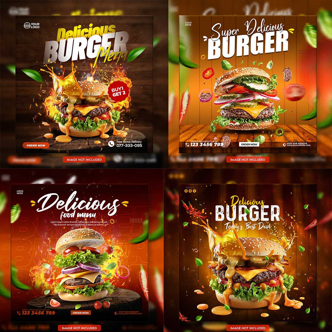 05 Unique & Professional social media post or web banner template design preview image.
