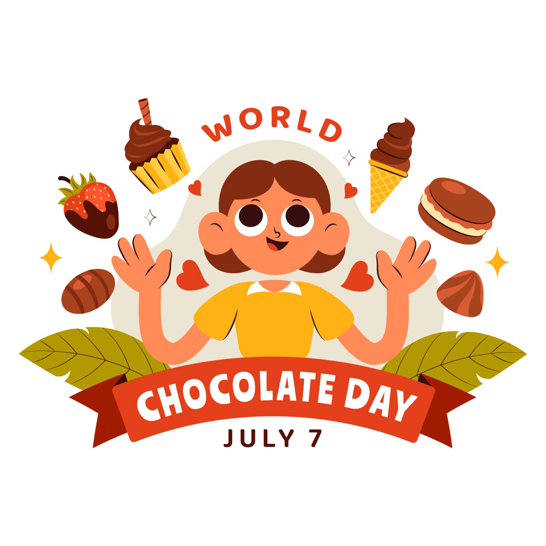 9 World Chocolate Day Illustration preview image.
