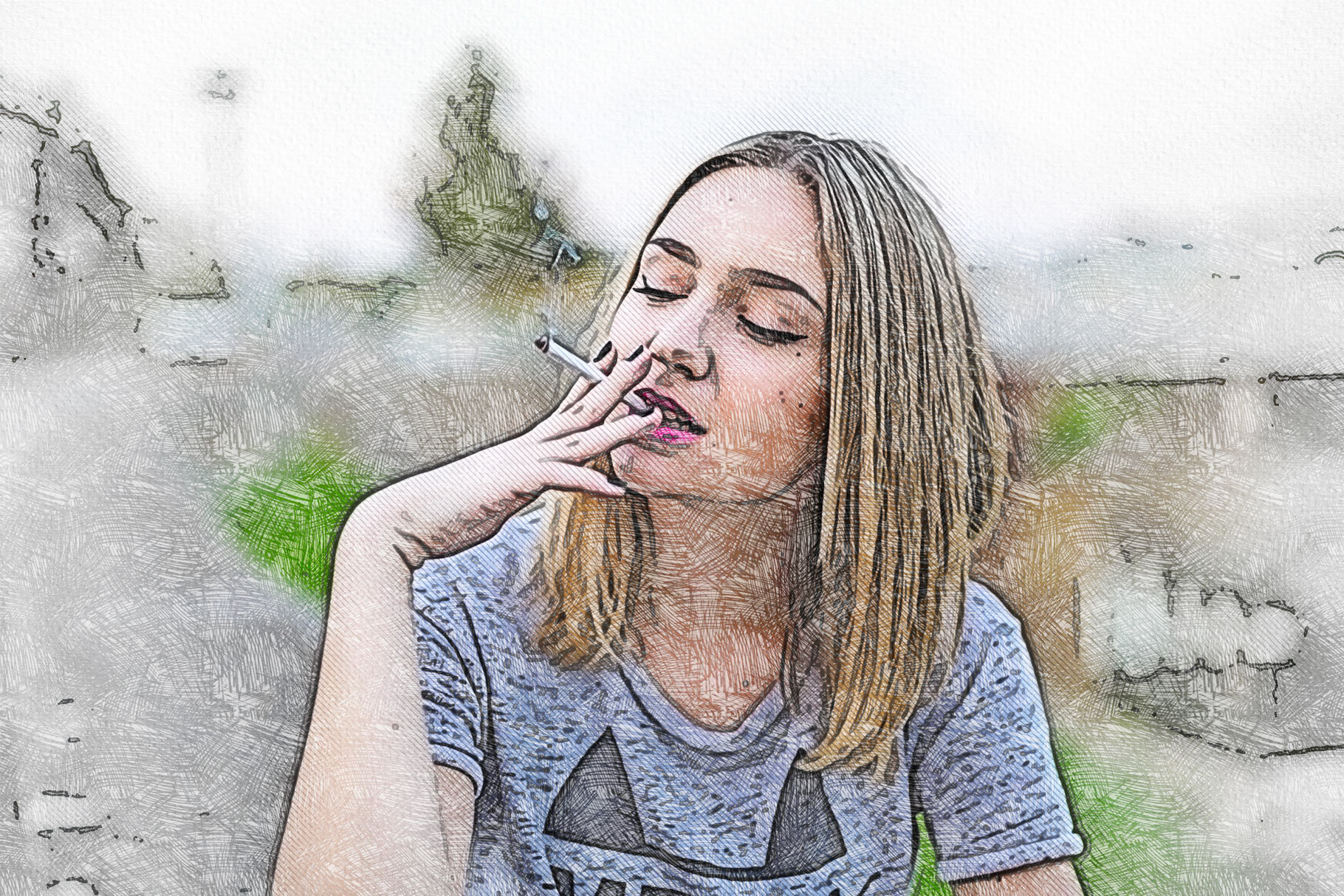 colored pencil art photoshop action b 575