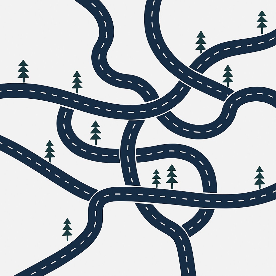 winding road vector design on transparent background preview image.