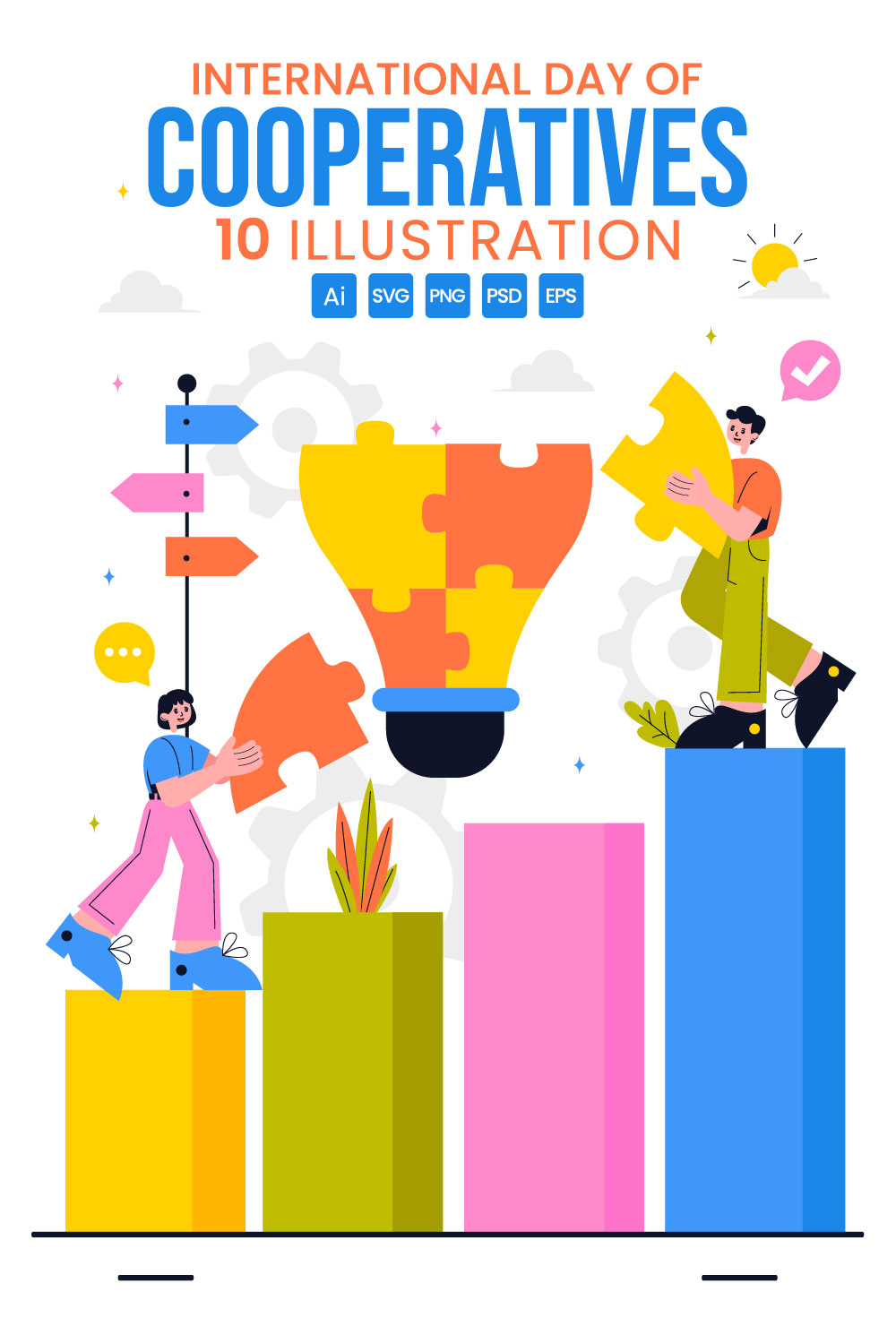 10 International Day of Cooperatives Illustration pinterest preview image.