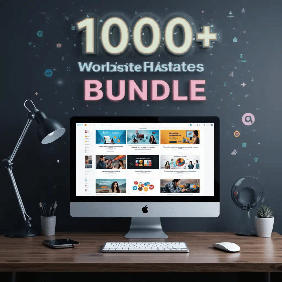1000+ Website Themes Bundle – HTML5, CSS, PHP & WordPress Templates cover image.