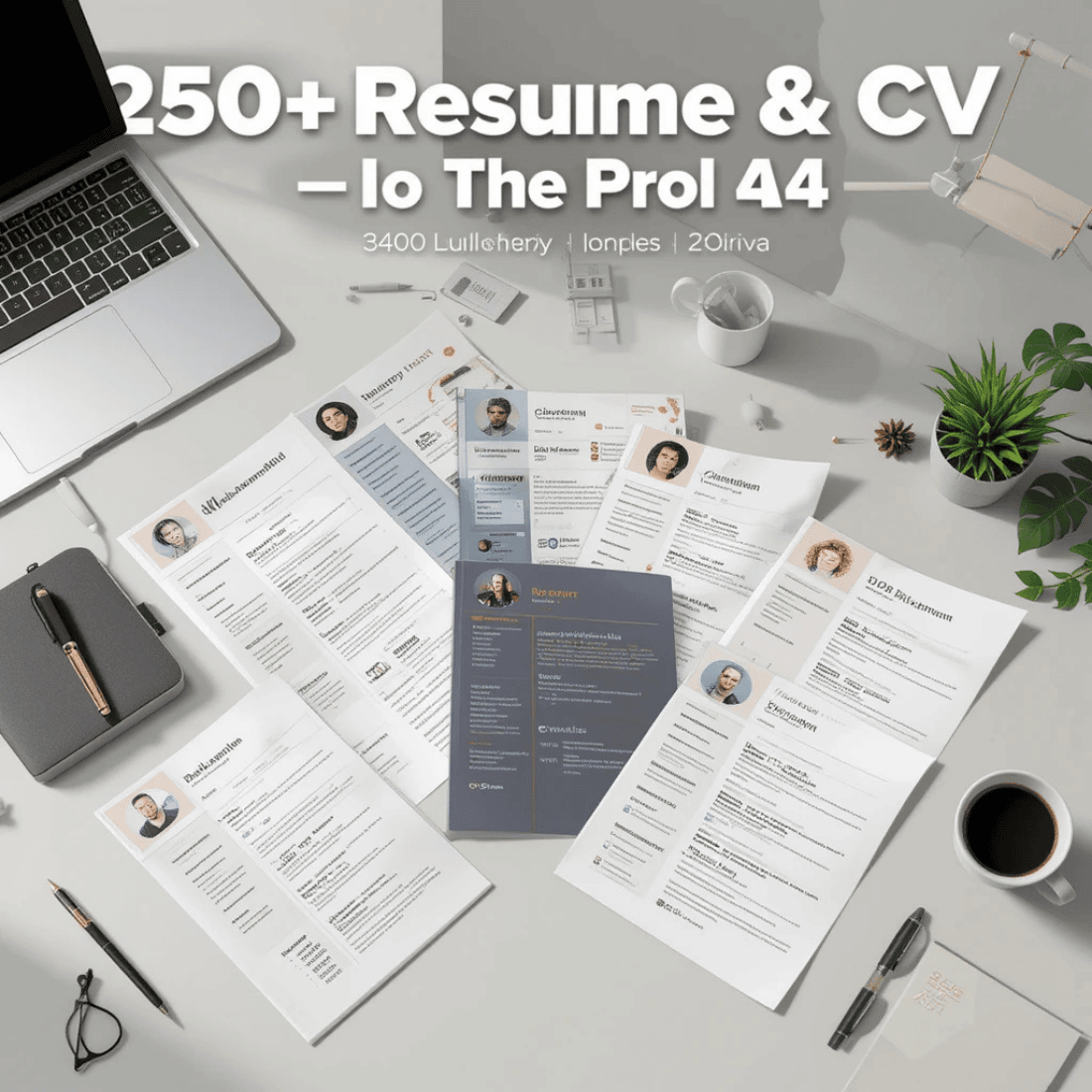 Resume & CV Templates Bundle – Word, Canva, PSD, AI Format preview image.