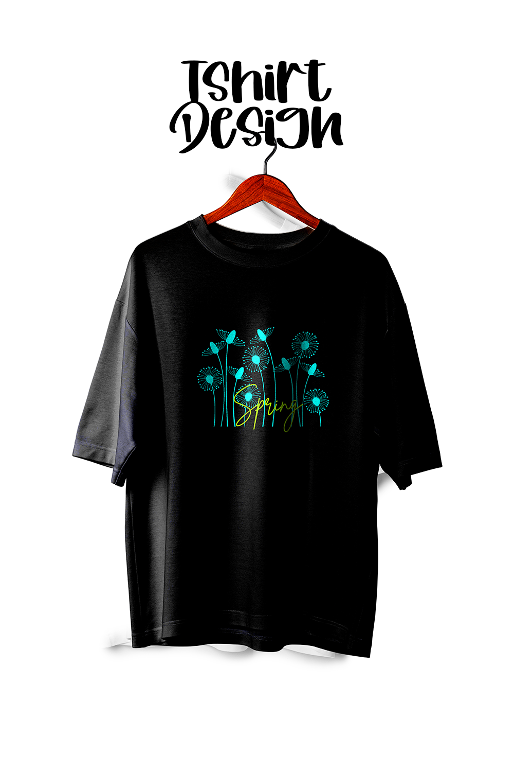 Spring Flower Tshirt Design pinterest preview image.