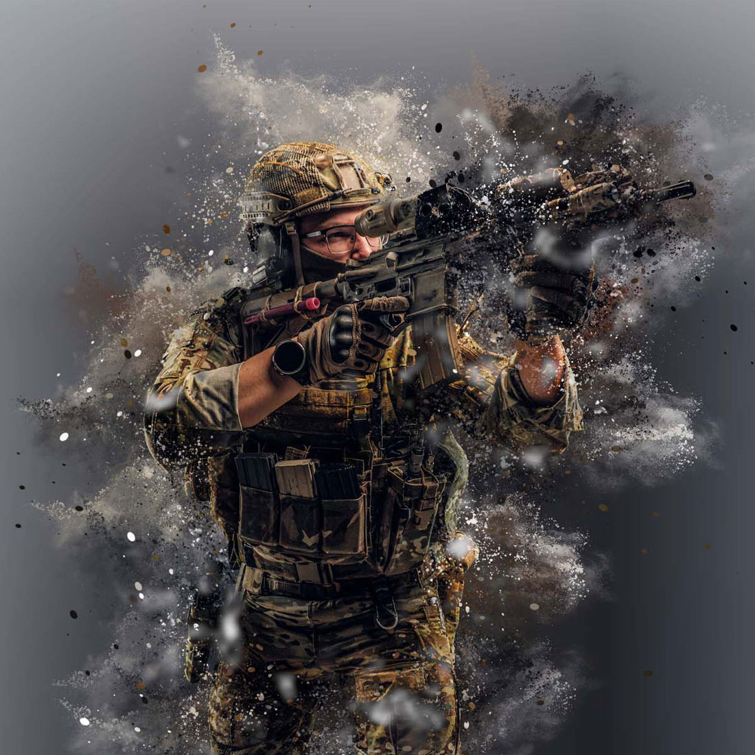 Explosion Effect Photoshop Action cover image.