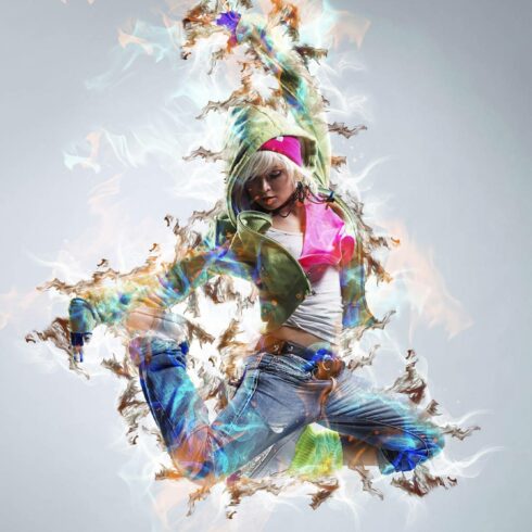 Smoke Effect Photoshop Action cover image.