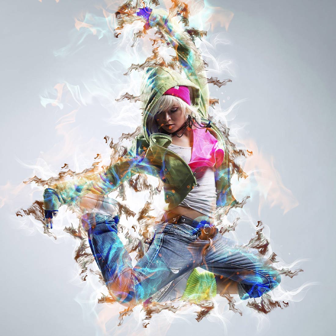 Smoke Effect Photoshop Action cover image.